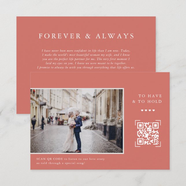 Tarjeta De Agradecimiento Código QR moderno simple | Carta a la foto de novi (Anverso / Reverso)