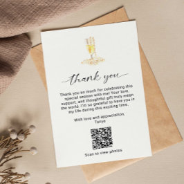 Tarjeta De Agradecimiento Código QR para Desayuno Nupcial de Perlas y Prosec