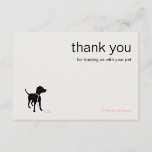 Tarjeta De Agradecimiento Código QR para Paseo de Perros Silueta Moderna
