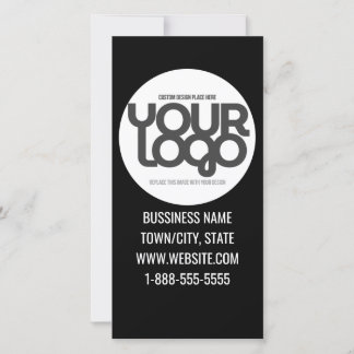 Tarjeta De Agradecimiento Código QR Personalizable Moderno Negro Negocio
