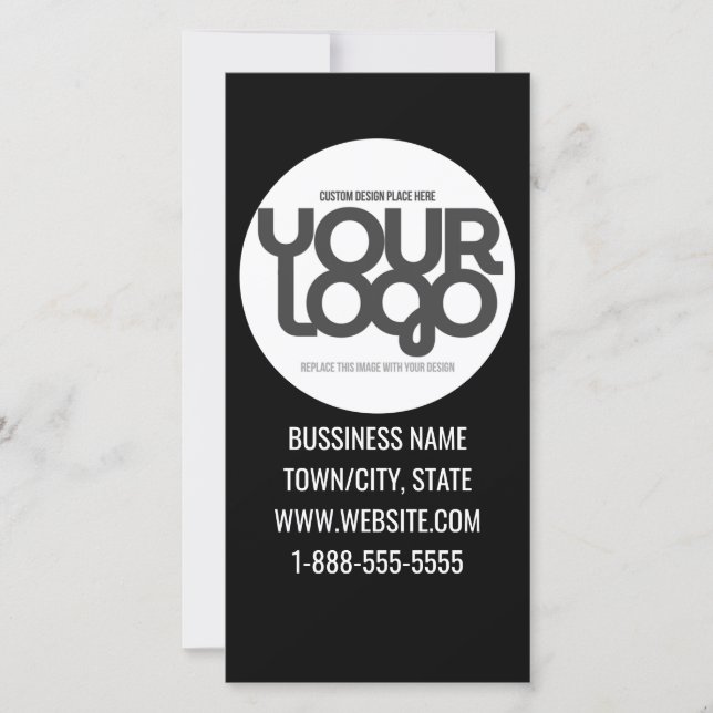 Tarjeta De Agradecimiento Código QR Personalizable Moderno Negro Negocio (Anverso)