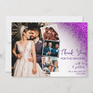 Tarjeta De Agradecimiento Código QR Purpura Magenta Violeta Moderno Retro Br