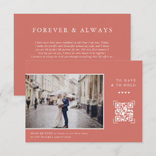 Tarjeta De Agradecimiento Código QR Simple Moderno Carta a la Novia Foto
