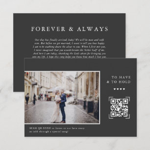 Tarjeta De Agradecimiento Código QR Simple Moderno   Carta al Novio con Foto