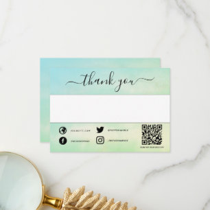 Tarjeta De Agradecimiento Código qr social escrito mano gracias insertar tar