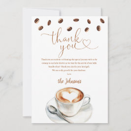 Tarjeta De Agradecimiento Coffee Bean Brewing Baby Shower