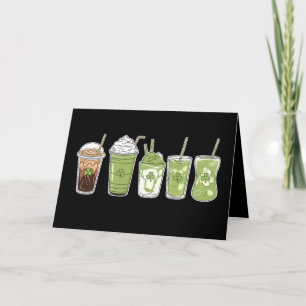 Tarjeta De Agradecimiento Coffee Latte Green Cute Irish St Patrick's Day