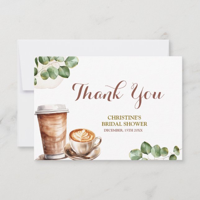 Tarjeta De Agradecimiento Coffee Love is Brewing Thank You Card (Anverso)