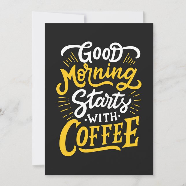 Tarjeta De Agradecimiento Coffee Lover Good Morning Starts With Coffee (Anverso)