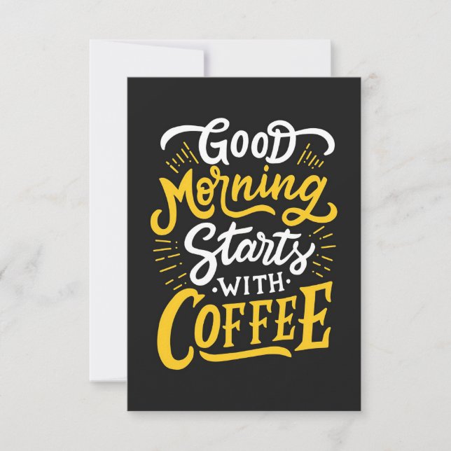 Tarjeta De Agradecimiento Coffee Lover Good Morning Starts With Coffee (Anverso)