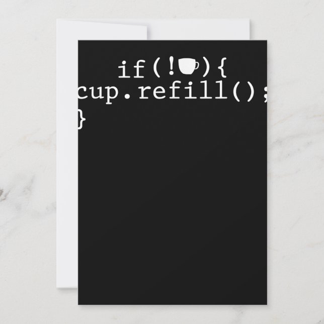 Tarjeta De Agradecimiento Coffee Refill Smart Coding Software Engineer (Anverso)