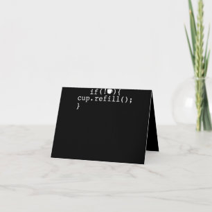Tarjeta De Agradecimiento Coffee Refill Smart Coding Software Engineer