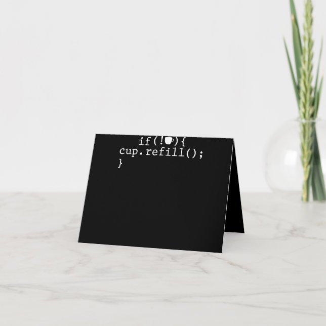 Tarjeta De Agradecimiento Coffee Refill Smart Coding Software Engineer (Anverso)