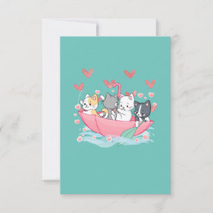 Tarjeta De Agradecimiento Cojín decorativo de paraguas de Kitten