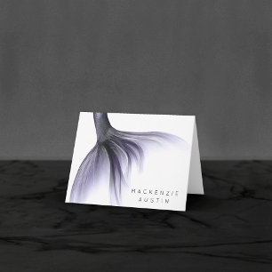 Tarjeta De Agradecimiento Cola de Moda de Sirena Personalizado púrpura de