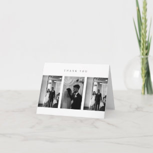 Tarjeta De Agradecimiento Colage de fotos de boda clásico Código QR Dobladil