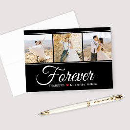 Tarjeta De Agradecimiento Colage de fotos de boda para siempre agradecido Ne