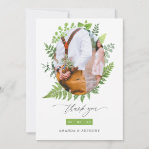 Tarjeta De Agradecimiento Colaje de boda de bosque arbolado vegetación