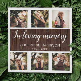 Tarjeta De Agradecimiento Colaje de Fotos conmemorativas rústicas de pésame