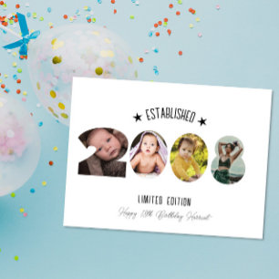 Tarjeta De Agradecimiento Colaje de fotos del 18 cumpleaños establecido en 2