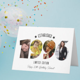Tarjeta De Agradecimiento Colaje de fotos del 30 cumpleaños establecido en 1