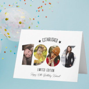 Tarjeta De Agradecimiento Colaje de fotos del 40 cumpleaños establecido en 1