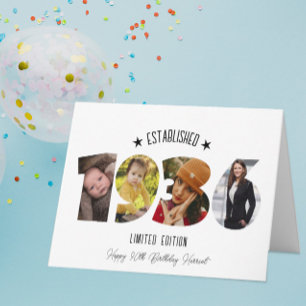 Tarjeta De Agradecimiento Colaje de fotos del 90 cumpleaños establecido en 1