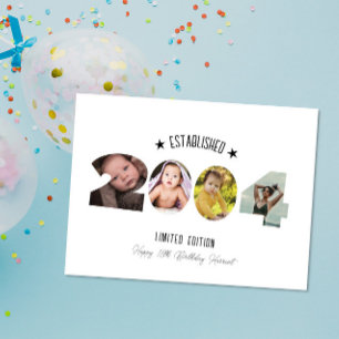 Tarjeta De Agradecimiento Colaje de fotos del cumpleaños 21 creado en 2004