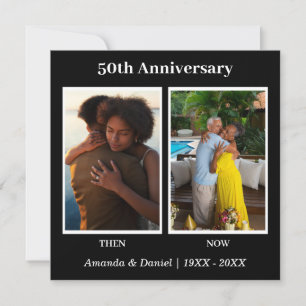 Tarjeta De Agradecimiento Colaje de fotos en blanco y negro para aniversario