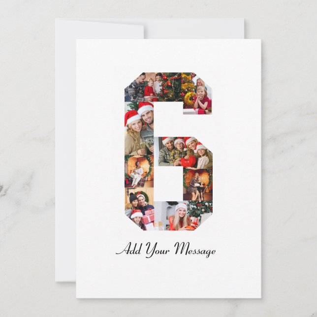 Tarjeta De Agradecimiento Colaje de fotos en negro y blanco número 6 (Anverso)