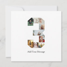 Tarjeta De Agradecimiento Colaje de fotos número 3 en blanco y negro