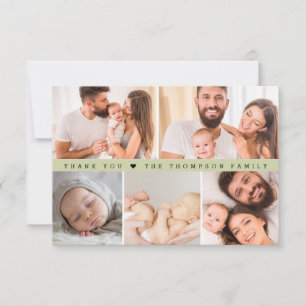 Tarjeta De Agradecimiento Colaje de Fotos Personalizado Cumpleaños de Bebé S