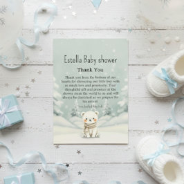 Tarjeta De Agradecimiento Cold Outside Winter Polar Bear Gender Neutral 