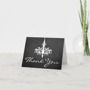 Tarjeta De Agradecimiento Colección de Boda Pizarra Araña Elegante