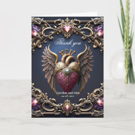 Tarjeta De Agradecimiento Colección de Boda Victoriana Gótica