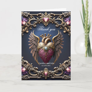 Tarjeta De Agradecimiento Colección de Boda Victoriana Gótica