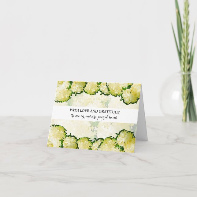 Tarjeta De Agradecimiento Colección de bodas ~ Annabelle White Hydrangeas (Anverso)