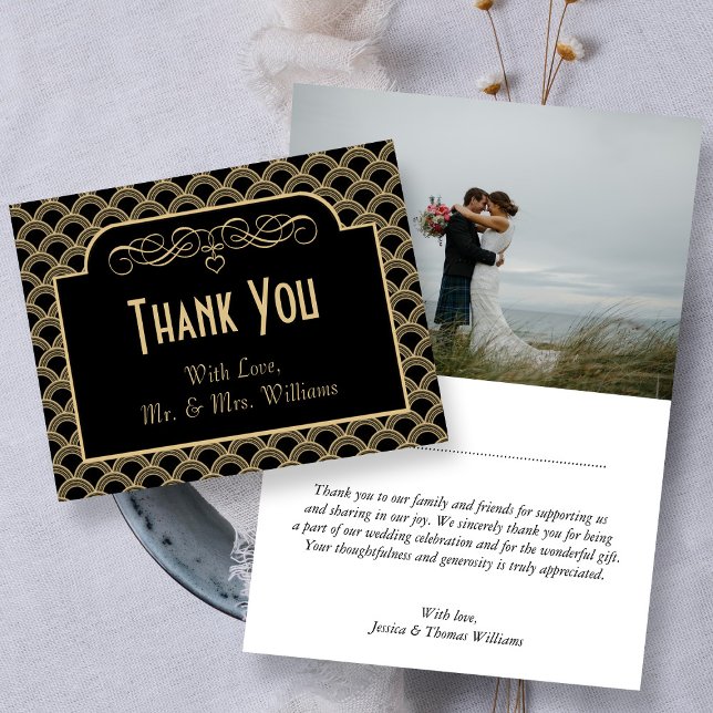 Tarjeta De Agradecimiento Colección de Bodas Art Decó de los años 20 (Subido por el creador)