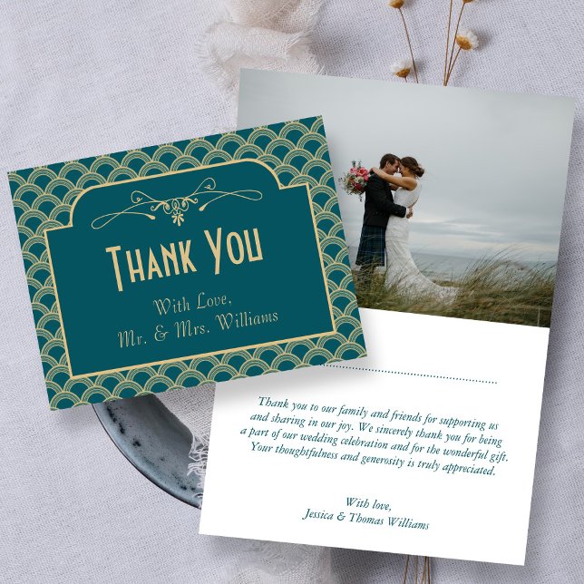 Tarjeta De Agradecimiento Colección de Bodas Art Decó de los años 20 (Subido por el creador)