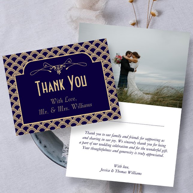 Tarjeta De Agradecimiento Colección de Bodas Art Decó de los años 20 (Subido por el creador)