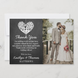 Tarjeta De Agradecimiento Colección de Bodas de tablero de cuadros colgantes