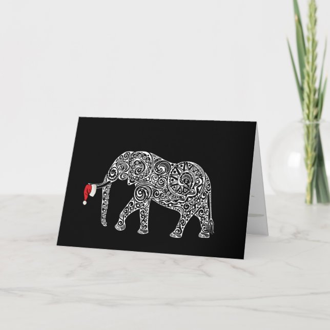 Tarjeta De Agradecimiento Colección de caos de navidades: Elefante (Anverso)