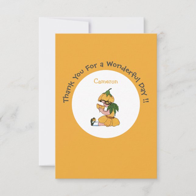 Tarjeta De Agradecimiento Colección de fiesta de flores caprichosas para niñ (Anverso)