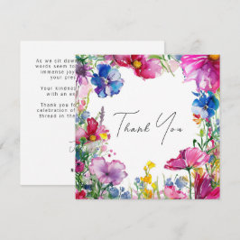 Tarjeta De Agradecimiento Colección de Gracias por los Blooms de Pradera
