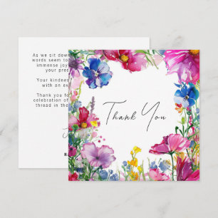 Tarjeta De Agradecimiento Colección de Gracias por los Blooms de Pradera