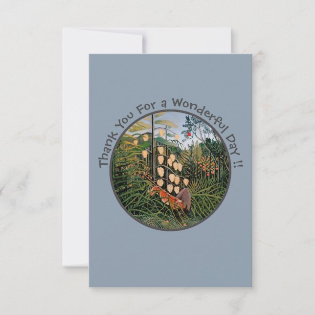 Tarjeta De Agradecimiento Colección Henri Rousseau Tiger & Bull Fiesta Items (Anverso)