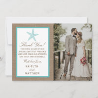 Colección Turquoise Starfish Burlap Beach Wedding