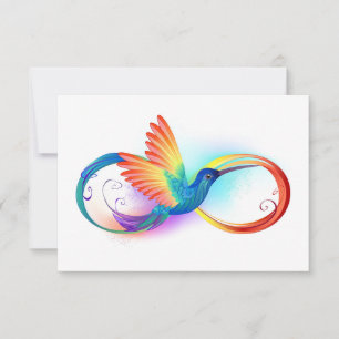 Tarjeta De Agradecimiento Colibrí arcoiris con símbolo Infinity