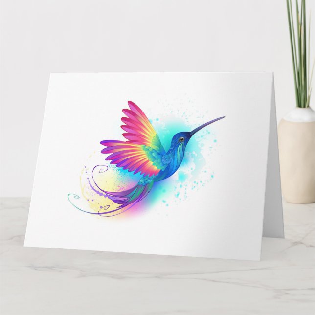 Tarjeta De Agradecimiento Colibrí arcoiris exótica (Anverso)