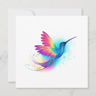 Tarjeta De Agradecimiento Colibrí arcoiris exótica